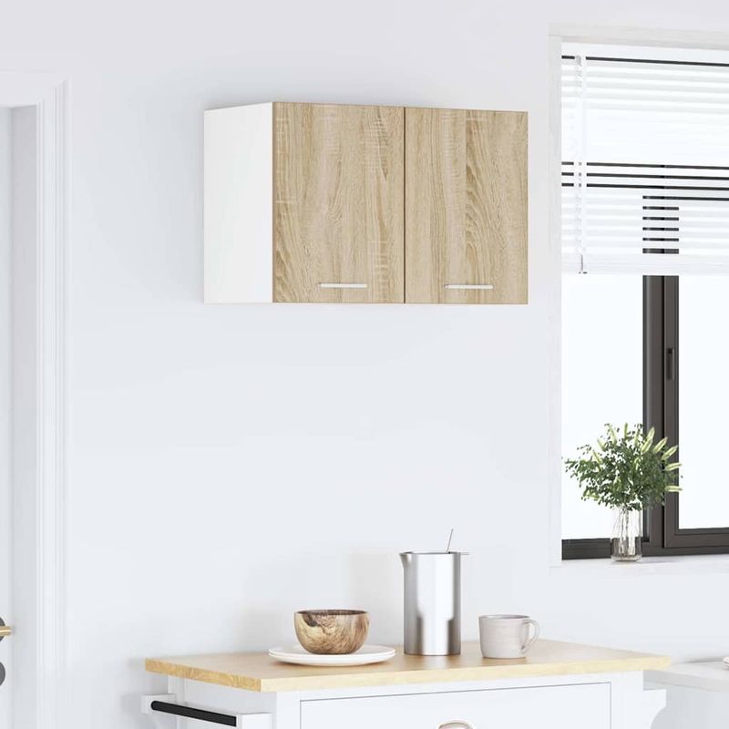 Casa si Gradina - Mobilier - Comode si corpuri - Corpuri bucatarie - Dulap suspendat Riga Stejar Sonoma si Alb 30 x 31 x 40 cm - Infinity.ro