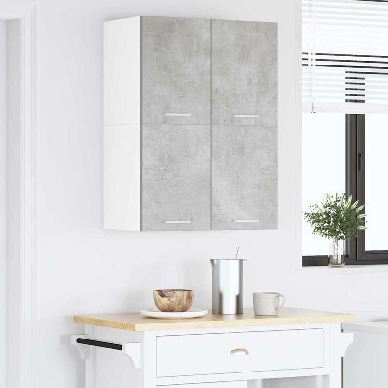 Casa si Gradina - Mobilier - Comode si corpuri - Corpuri bucatarie - Dulap suspendat Riga 2 pcs Gri beton si Alb 60 x 31 x 40 cm - Infinity.ro