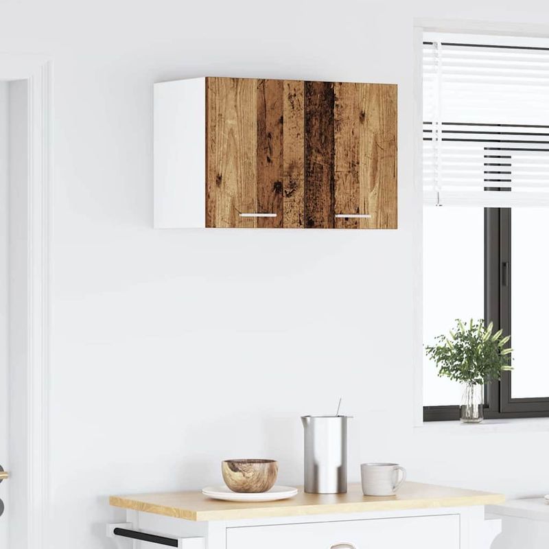Casa si Gradina - Mobilier - Comode si corpuri - Corpuri bucatarie - Dulap suspendat Riga 2 pcs Lemn vechi si Alb 30 x 31 x 40 cm - Infinity.ro