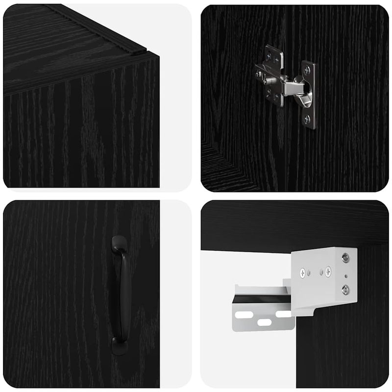 Casa si Gradina - Mobilier - Comode si corpuri - Comode - Dulap suspendat Stejar negru 69.5 x 34 x 90 cm Lemn compozit - Infinity.ro