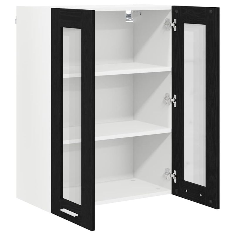 Casa si Gradina - Mobilier - Comode si corpuri - Corpuri bucatarie - Dulap suspendat Riga Stejar Negru 60 x 31 x 80 cm Lemn compozit - Infinity.ro