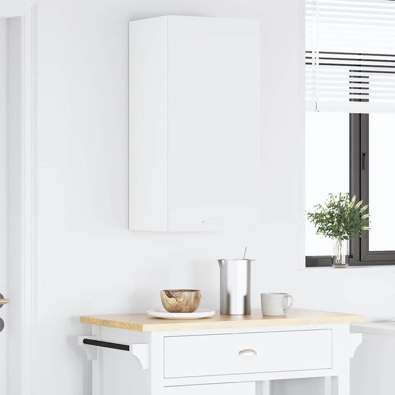 Casa si Gradina - Mobilier - Comode si corpuri - Corpuri bucatarie - Dulap suspendat cu raft Riga Alb 40 x 31 x 80 cm Lemn compozit - Infinity.ro