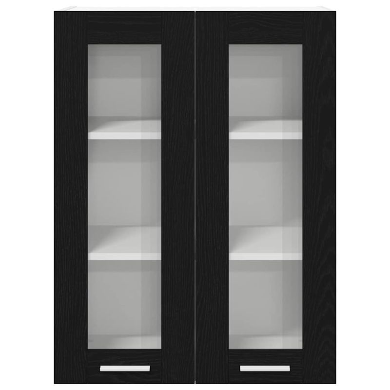 Casa si Gradina - Mobilier - Comode si corpuri - Corpuri bucatarie - Dulap suspendat Riga Stejar Negru 60 x 31 x 80 cm Lemn compozit - Infinity.ro