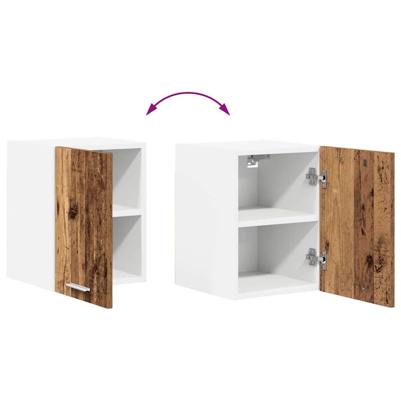 Casa si Gradina - Mobilier - Comode si corpuri - Corpuri bucatarie - Dulap suspendat Riga 2 pcs Lemn vechi si Alb 30 x 31 x 40 cm - Infinity.ro