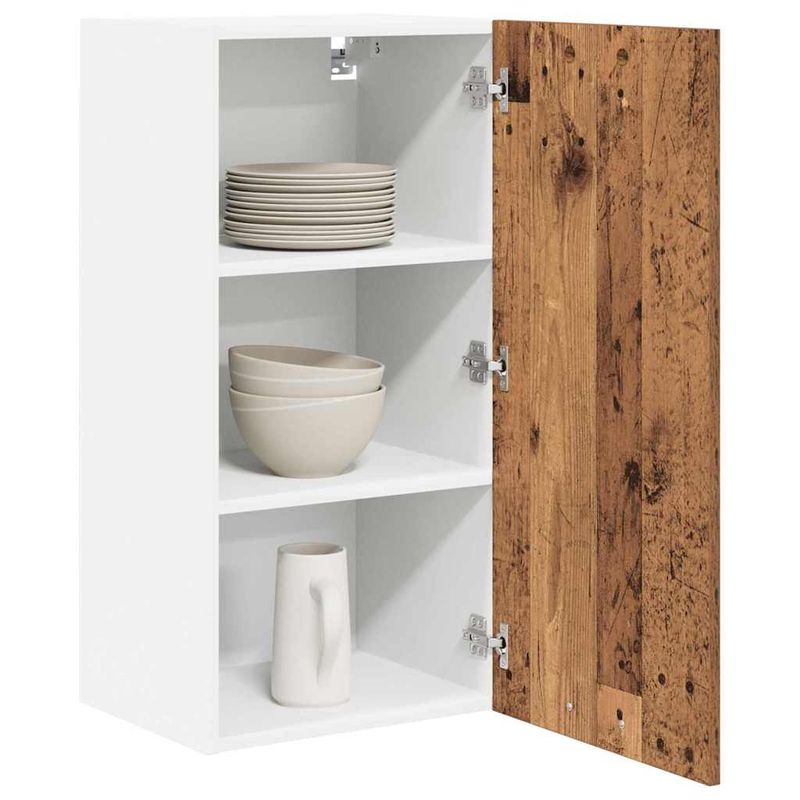 Casa si Gradina - Mobilier - Comode si corpuri - Corpuri bucatarie - Dulap suspendat cu raft Riga Lemn vechi si Alb 40 x 31 x 80 cm - Infinity.ro