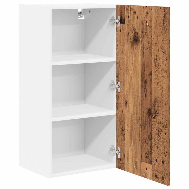 Casa si Gradina - Mobilier - Comode si corpuri - Corpuri bucatarie - Dulap suspendat cu raft Riga Lemn vechi si Alb 40 x 31 x 80 cm - Infinity.ro
