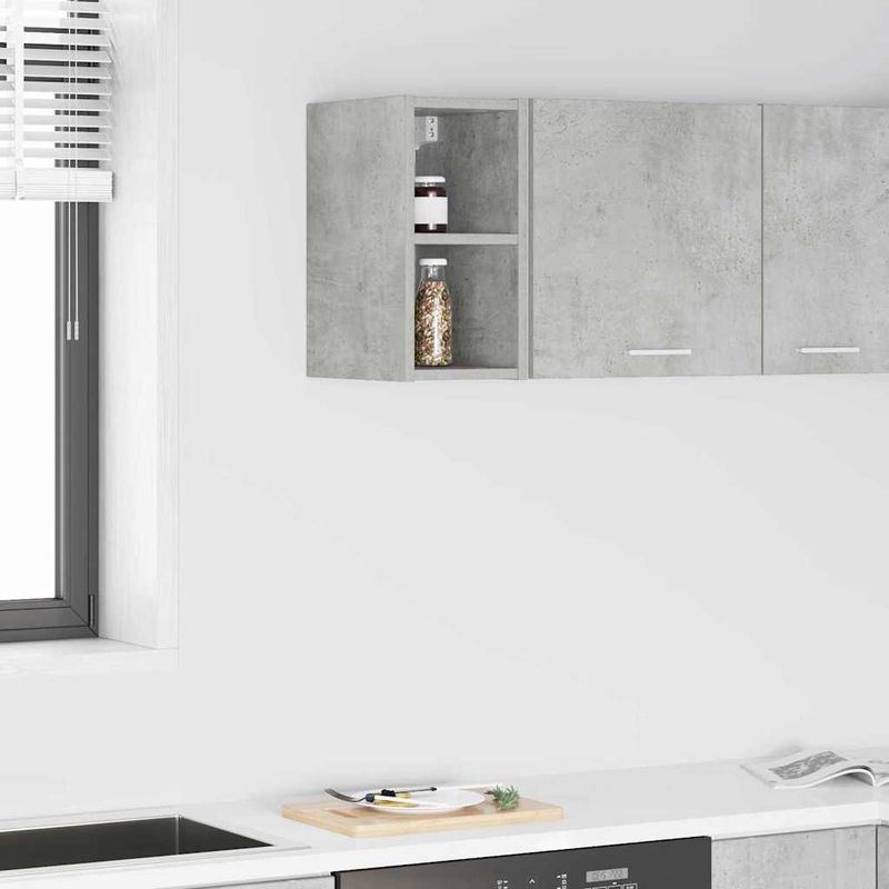 Casa si Gradina - Mobilier - Comode si corpuri - Corpuri bucatarie - Dulap suspendat cu raft Riga Gri din beton 20 x 29,5 x 40 cm - Infinity.ro