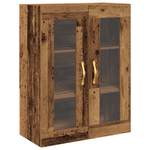 Casa si Gradina - Mobilier - Comode si corpuri - Comode - Dulap suspendat cu usi din sticla, lemn vechi, 69,5x34x90 cm - Infinity.ro
