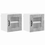 Casa si Gradina - Mobilier - Comode si corpuri - Corpuri bucatarie - Dulap suspendat de bucatarie cu raft cu usa 2 pcs Gri din beton - Infinity.ro
