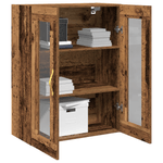 Casa si Gradina - Mobilier - Comode si corpuri - Comode - Dulap suspendat cu usi din sticla, lemn vechi, 69,5x34x90 cm - Infinity.ro