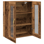 Casa si Gradina - Mobilier - Comode si corpuri - Comode - Dulap suspendat cu usi din sticla, lemn vechi, 69,5x34x90 cm - Infinity.ro