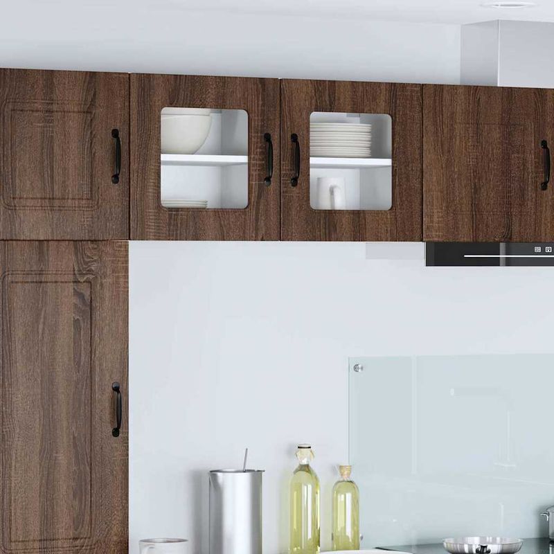 Casa si Gradina - Mobilier - Comode si corpuri - Corpuri bucatarie - Dulap suspendat de bucatarie cu raft cu usa 2 pcs Stejar inchis - Infinity.ro