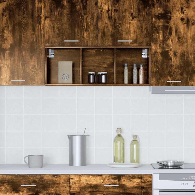 Casa si Gradina - Mobilier - Comode si corpuri - Corpuri bucatarie - Dulap suspendat cu raft Riga Stejar fumuriu 30 x 29,5 x 80 cm - Infinity.ro