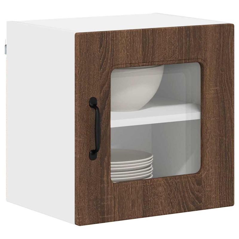 Casa si Gradina - Mobilier - Comode si corpuri - Corpuri bucatarie - Dulap suspendat de bucatarie cu raft cu usa 2 pcs Stejar inchis - Infinity.ro