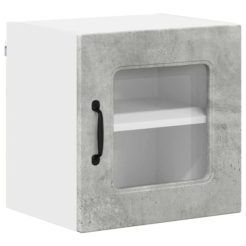 Casa si Gradina - Mobilier - Comode si corpuri - Corpuri bucatarie - Dulap suspendat de bucatarie cu raft cu usa 2 pcs Gri din beton - Infinity.ro