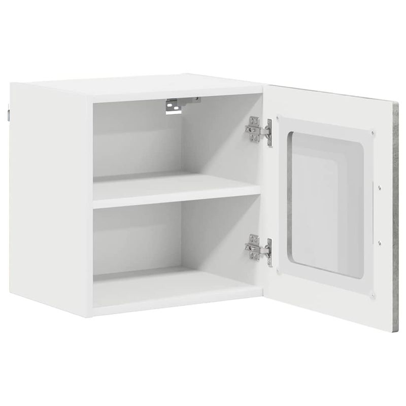 Casa si Gradina - Mobilier - Comode si corpuri - Corpuri bucatarie - Dulap suspendat de bucatarie cu raft cu usa 2 pcs Gri din beton - Infinity.ro