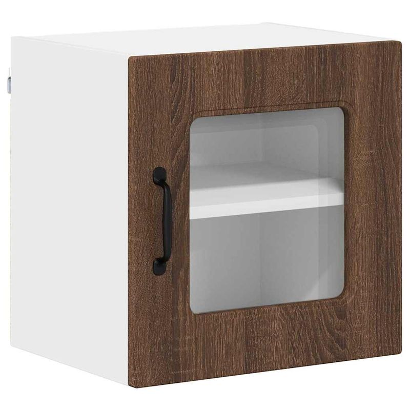 Casa si Gradina - Mobilier - Comode si corpuri - Corpuri bucatarie - Dulap suspendat de bucatarie cu raft cu usa 2 pcs Stejar inchis - Infinity.ro