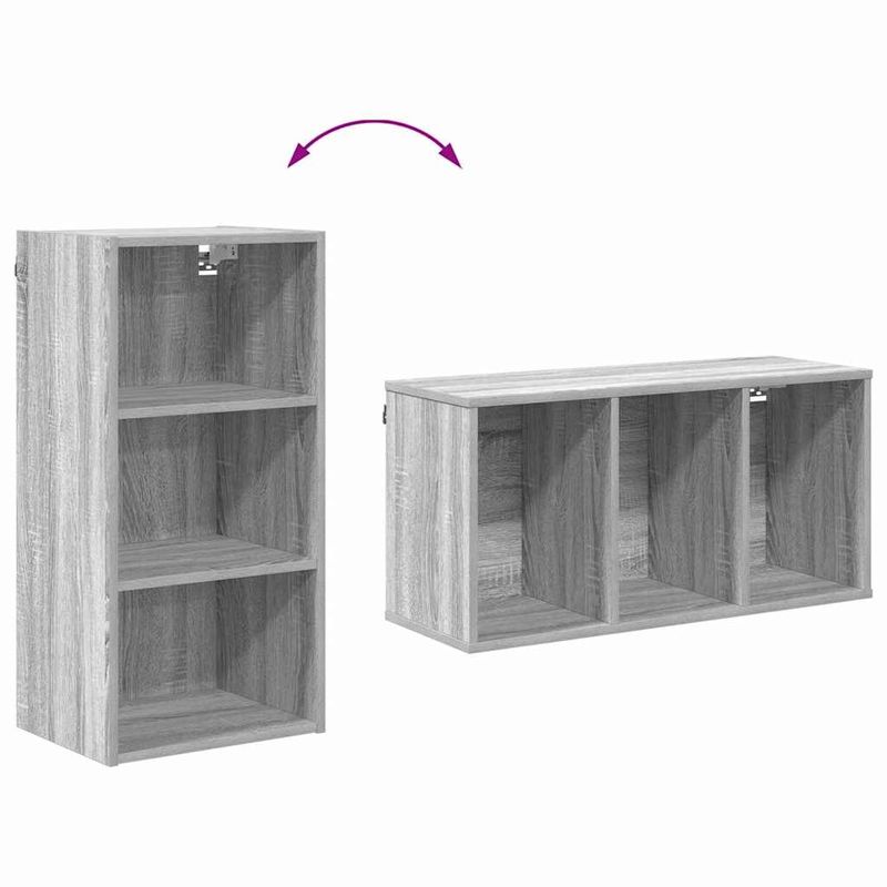 Casa si Gradina - Mobilier - Comode si corpuri - Corpuri bucatarie - Dulap suspendat Riga Gri Sonoma 40 x 29,5 x 80 cm Lemn compozit - Infinity.ro
