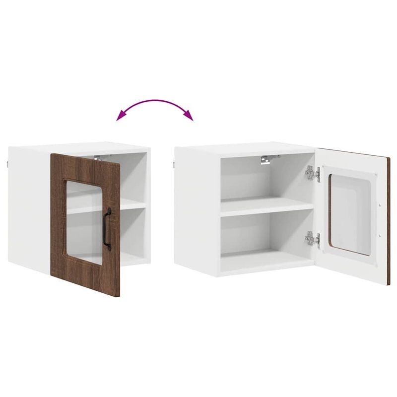 Casa si Gradina - Mobilier - Comode si corpuri - Corpuri bucatarie - Dulap suspendat de bucatarie cu raft cu usa 2 pcs Stejar inchis - Infinity.ro