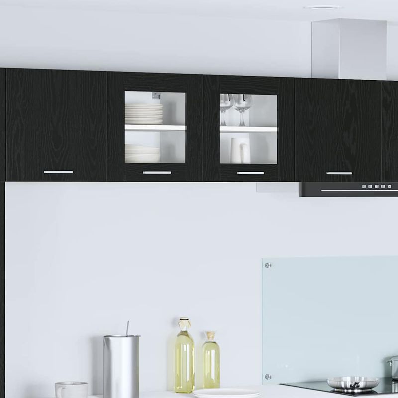 Casa si Gradina - Mobilier - Comode si corpuri - Corpuri bucatarie - Dulap suspendat Riga Stejar Negru 40 x 31 x 40 cm Lemn compozit - Infinity.ro