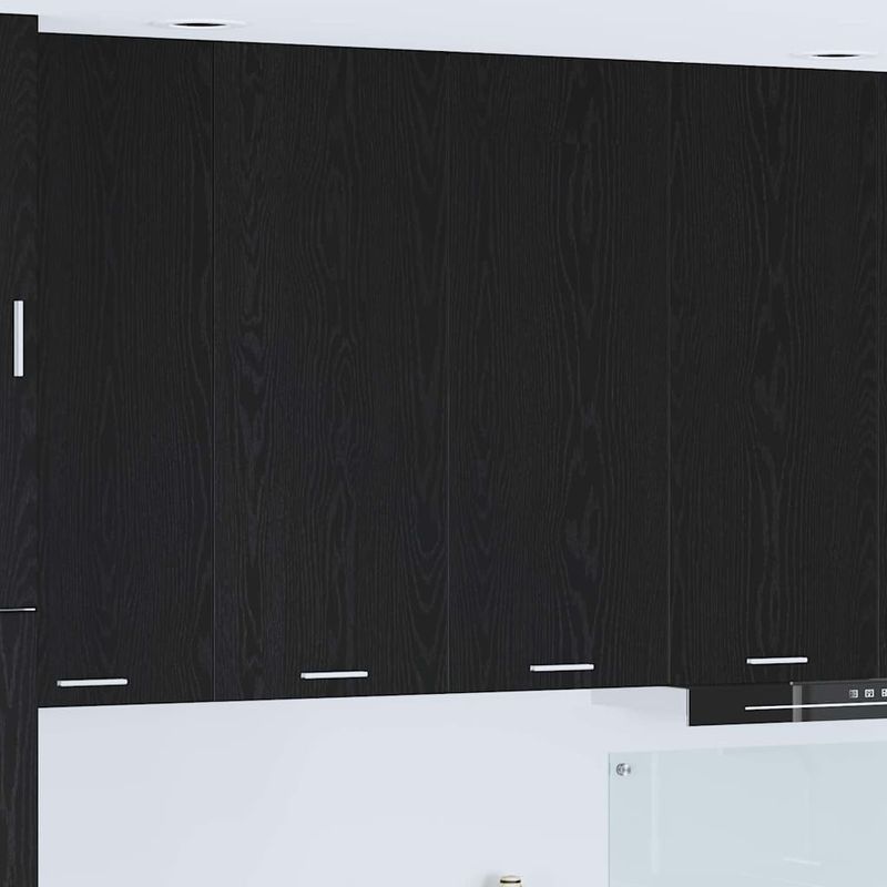 Casa si Gradina - Mobilier - Comode si corpuri - Corpuri bucatarie - Dulap suspendat cu raft Riga Stejar Negru 80 x 31 x 100 cm - Infinity.ro
