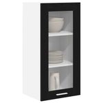 Casa si Gradina - Mobilier - Comode si corpuri - Corpuri bucatarie - Dulap suspendat Riga Stejar Negru 40 x 31 x 80 cm Lemn compozit - Infinity.ro