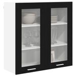 Casa si Gradina - Mobilier - Comode si corpuri - Corpuri bucatarie - Dulap suspendat Riga Stejar Negru 80 x 31 x 80 cm Lemn compozit - Infinity.ro