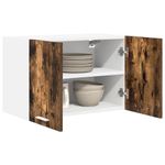 Casa si Gradina - Mobilier - Comode si corpuri - Corpuri bucatarie - Dulap suspendat Riga Stejar afumat si alb 60 x 31 x 40 cm - Infinity.ro