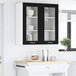 Casa si Gradina - Mobilier - Comode si corpuri - Corpuri bucatarie - Dulap suspendat Riga Stejar Negru 40 x 31 x 80 cm Lemn compozit - Infinity.ro
