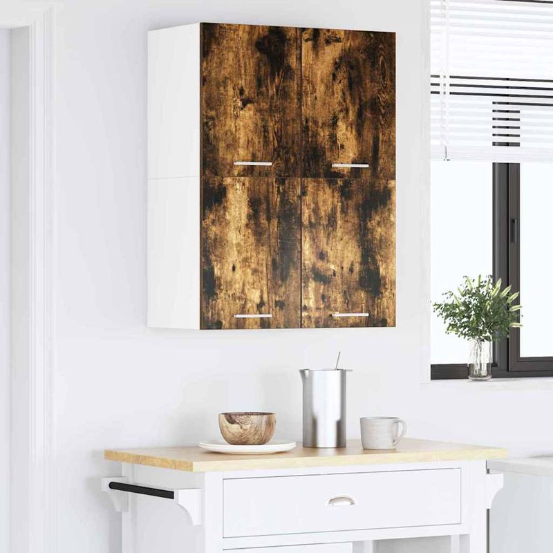Casa si Gradina - Mobilier - Comode si corpuri - Corpuri bucatarie - Dulap suspendat Riga Stejar afumat si alb 60 x 31 x 40 cm - Infinity.ro