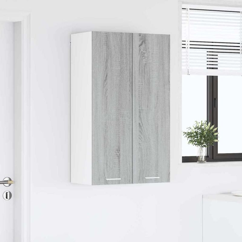 Casa si Gradina - Mobilier - Comode si corpuri - Corpuri bucatarie - Dulap suspendat Riga Gri Sonoma 60 x 31 x 100 cm Lemn compozit - Infinity.ro