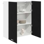 Casa si Gradina - Mobilier - Comode si corpuri - Corpuri bucatarie - Dulap suspendat cu raft Riga Stejar Negru 80 x 31 x 100 cm - Infinity.ro