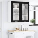 Casa si Gradina - Mobilier - Comode si corpuri - Corpuri bucatarie - Dulap suspendat Riga Stejar Negru 80 x 31 x 80 cm Lemn compozit - Infinity.ro