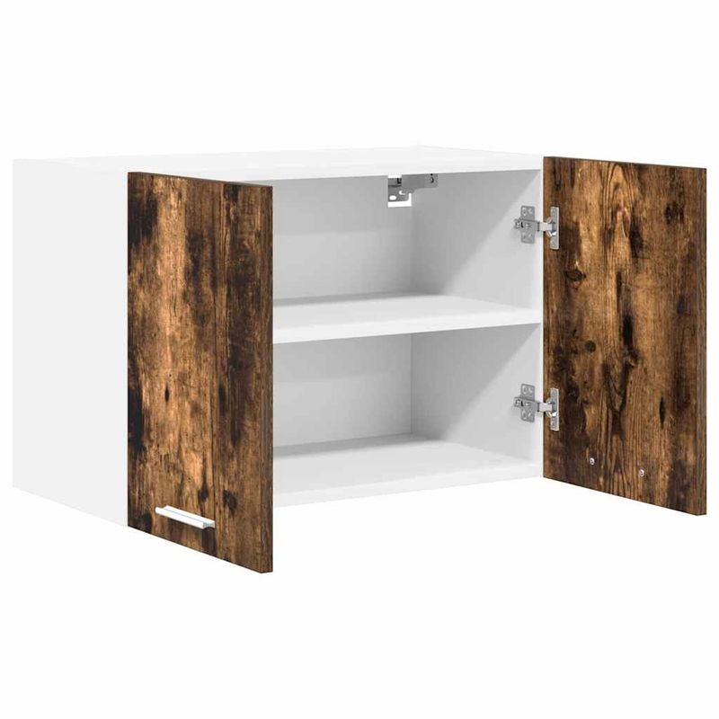 Casa si Gradina - Mobilier - Comode si corpuri - Corpuri bucatarie - Dulap suspendat Riga Stejar afumat si alb 60 x 31 x 40 cm - Infinity.ro