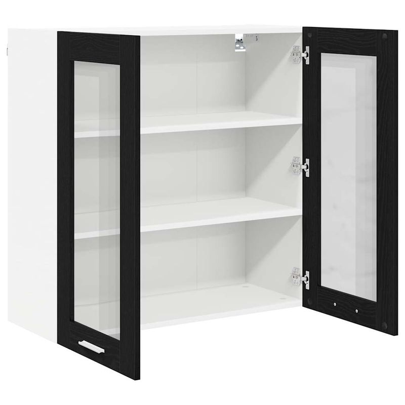 Casa si Gradina - Mobilier - Comode si corpuri - Corpuri bucatarie - Dulap suspendat Riga Stejar Negru 80 x 31 x 80 cm Lemn compozit - Infinity.ro