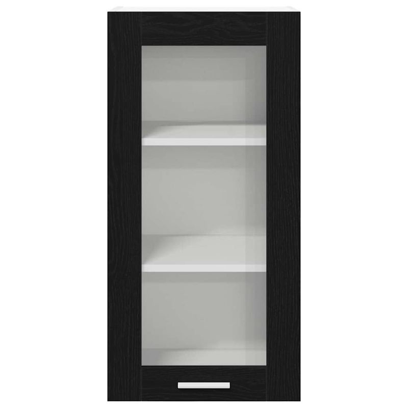 Casa si Gradina - Mobilier - Comode si corpuri - Corpuri bucatarie - Dulap suspendat Riga Stejar Negru 40 x 31 x 80 cm Lemn compozit - Infinity.ro