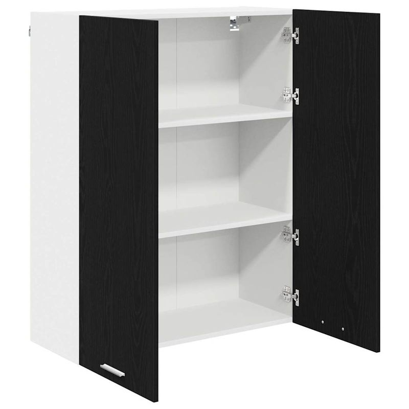 Casa si Gradina - Mobilier - Comode si corpuri - Corpuri bucatarie - Dulap suspendat cu raft Riga Stejar Negru 80 x 31 x 100 cm - Infinity.ro