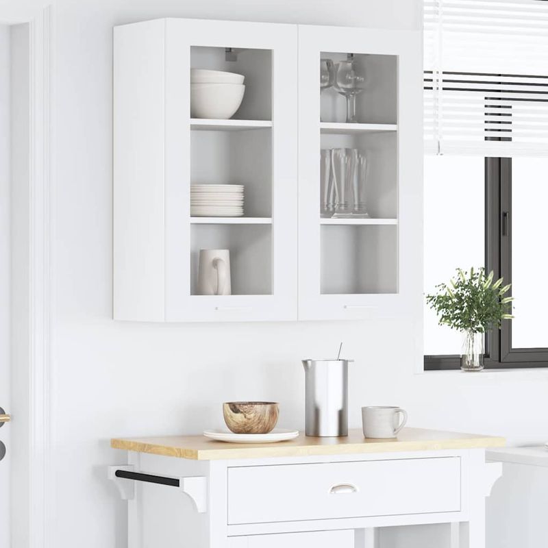 Casa si Gradina - Mobilier - Comode si corpuri - Corpuri bucatarie - Dulap suspendat Riga 2 pcs Alb 40 x 31 x 80 cm Lemn compozit - Infinity.ro