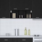 Casa si Gradina - Mobilier - Comode si corpuri - Corpuri bucatarie - Dulap suspendat cu raft Riga Stejar Negru 30 x 29,5 x 80 cm - Infinity.ro