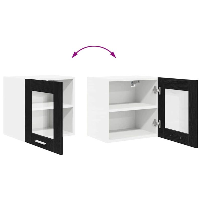 Casa si Gradina - Mobilier - Comode si corpuri - Corpuri bucatarie - Dulap suspendat Riga Stejar Negru 40 x 31 x 40 cm Lemn compozit - Infinity.ro