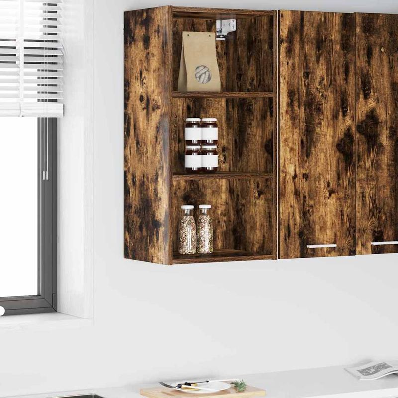 Casa si Gradina - Mobilier - Comode si corpuri - Corpuri bucatarie - Dulap suspendat cu raft Riga Stejar fumuriu 40 x 29,5 x 80 cm - Infinity.ro