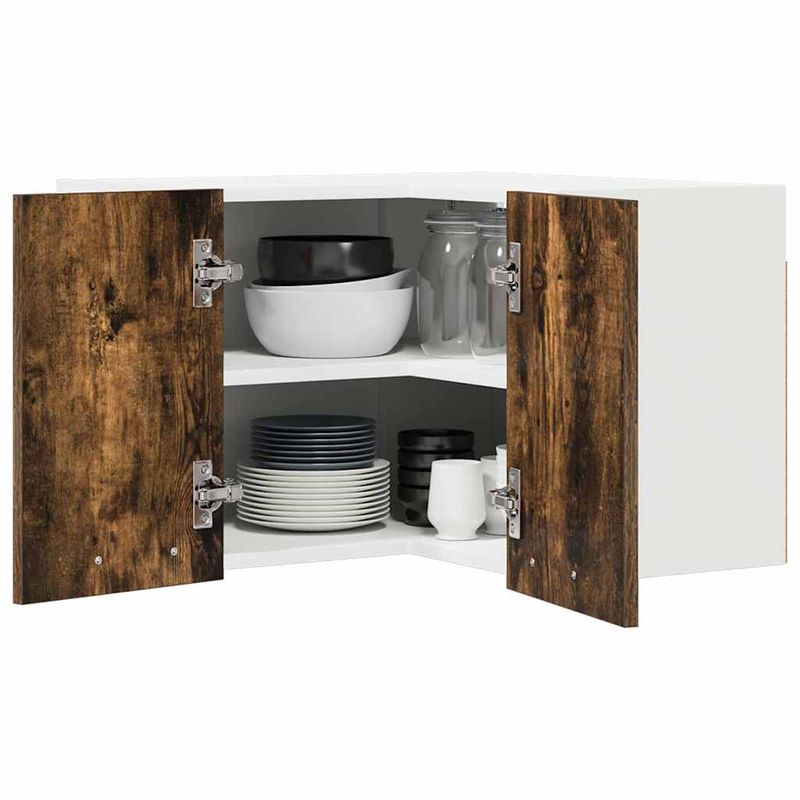 Casa si Gradina - Mobilier - Comode si corpuri - Corpuri bucatarie - Dulap suspendat Riga Stejar afumat si alb 57 x 57 x 40 cm - Infinity.ro