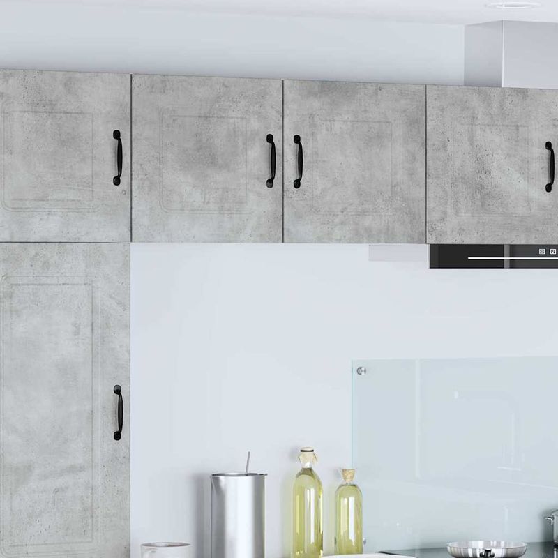 Casa si Gradina - Mobilier - Comode si corpuri - Corpuri bucatarie - Dulap suspendat de bucatarie cu raft cu usa 2 pcs Gri din beton - Infinity.ro