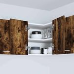 Casa si Gradina - Mobilier - Comode si corpuri - Corpuri bucatarie - Dulap suspendat Riga Stejar afumat si alb 57 x 57 x 40 cm - Infinity.ro