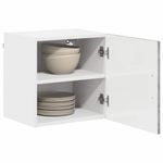 Casa si Gradina - Mobilier - Comode si corpuri - Corpuri bucatarie - Dulap suspendat de bucatarie cu raft cu usa 2 pcs Gri din beton - Infinity.ro
