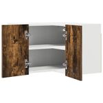Casa si Gradina - Mobilier - Comode si corpuri - Corpuri bucatarie - Dulap suspendat Riga Stejar afumat si alb 57 x 57 x 40 cm - Infinity.ro
