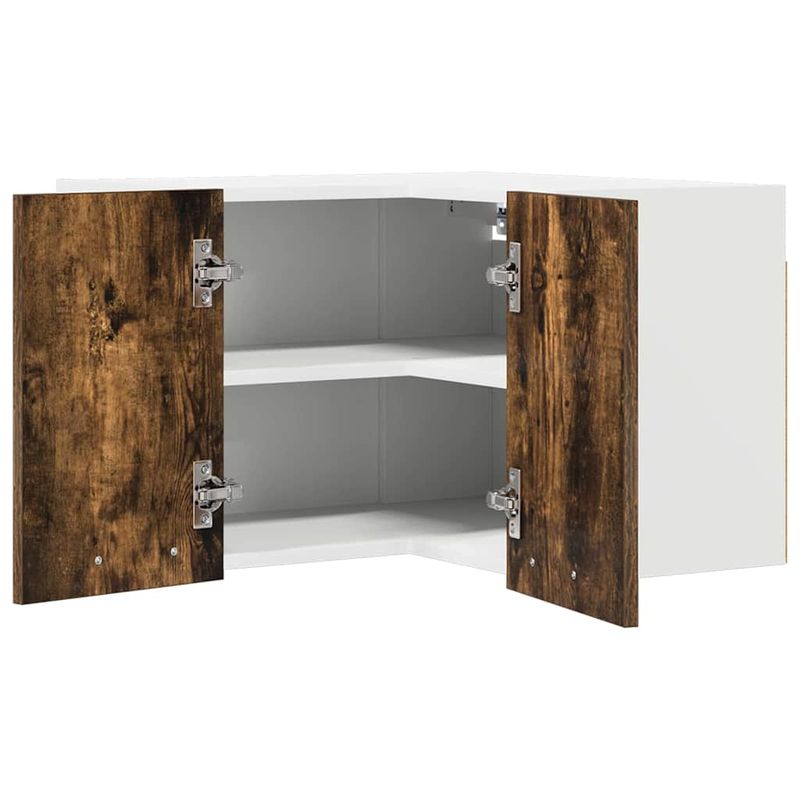 Casa si Gradina - Mobilier - Comode si corpuri - Corpuri bucatarie - Dulap suspendat Riga Stejar afumat si alb 57 x 57 x 40 cm - Infinity.ro
