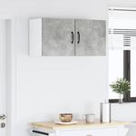 Casa si Gradina - Mobilier - Comode si corpuri - Corpuri bucatarie - Dulap suspendat de bucatarie cu raft cu usa 2 pcs Gri din beton - Infinity.ro