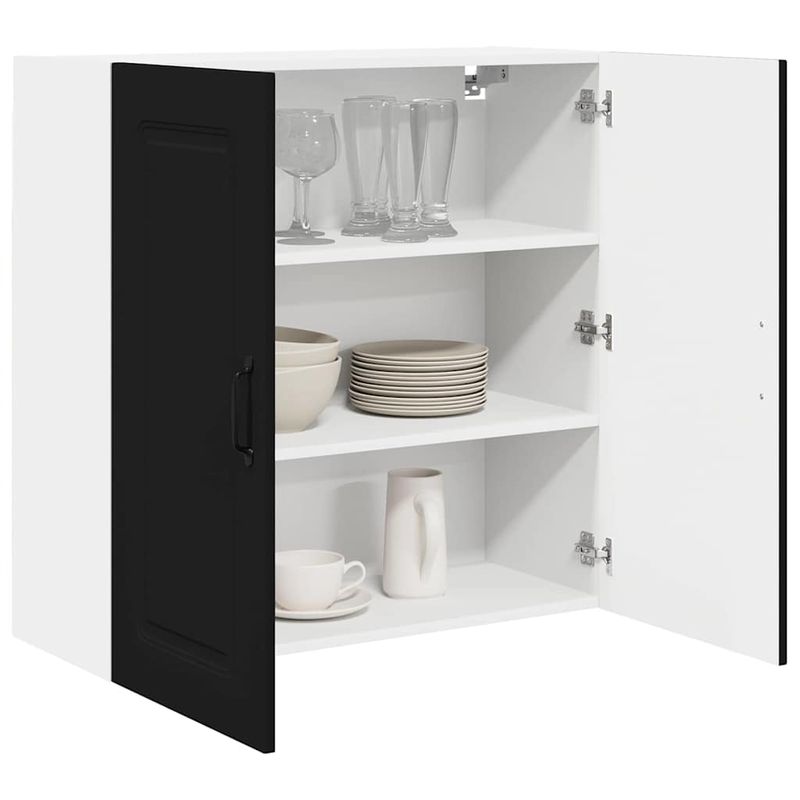 Casa si Gradina - Mobilier - Comode si corpuri - Corpuri bucatarie - Dulap suspendat de bucatarie cu raft Negru 80 x 31 x 80 cm - Infinity.ro