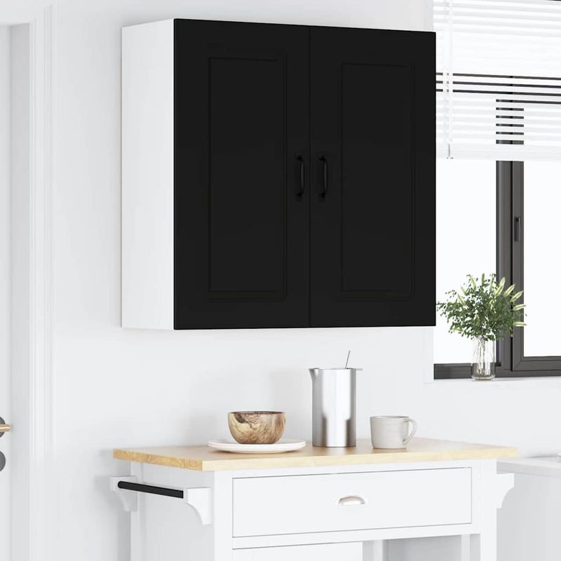 Casa si Gradina - Mobilier - Comode si corpuri - Corpuri bucatarie - Dulap suspendat de bucatarie cu raft Negru 80 x 31 x 80 cm - Infinity.ro